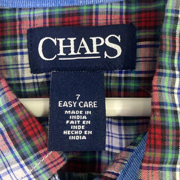 Chaps Long Sleeve Boys Button Up Shirt Size 7 - Picture 6 of 8